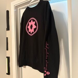 Black and Pink Crew Neck Sweater